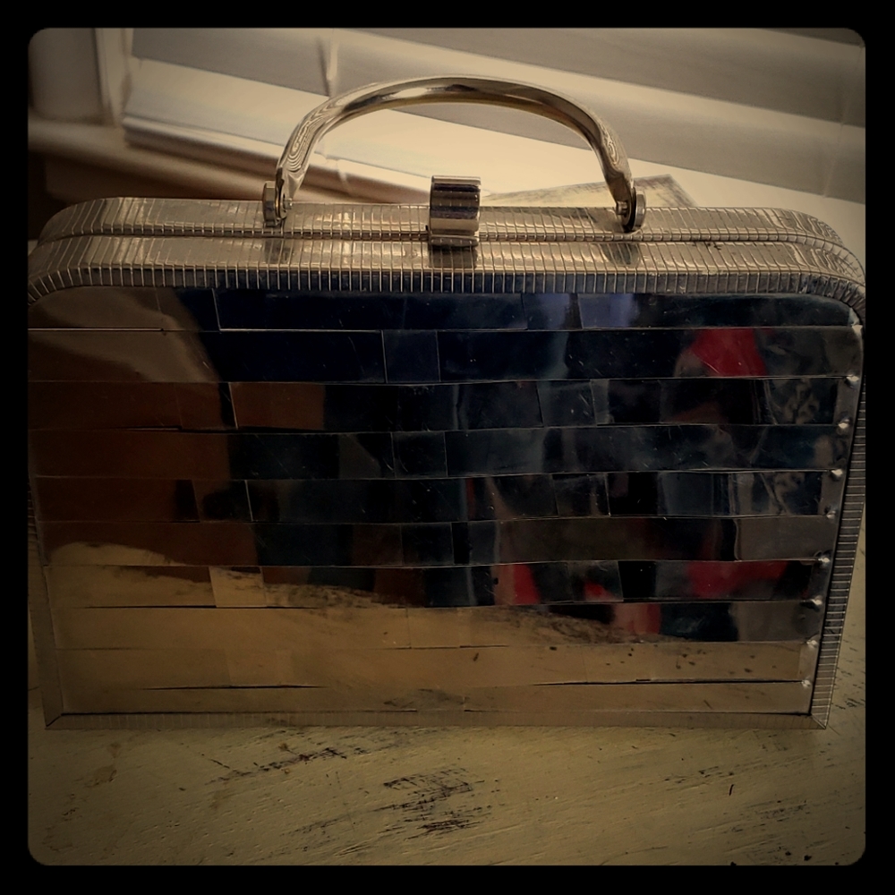 Silver metal purse